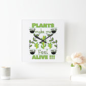 植物は私を生感じきたらせる スクエア壁時計 (ホーム)