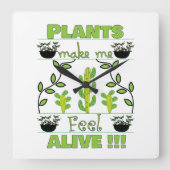 植物は私を生感じきたらせる スクエア壁時計 (正面)