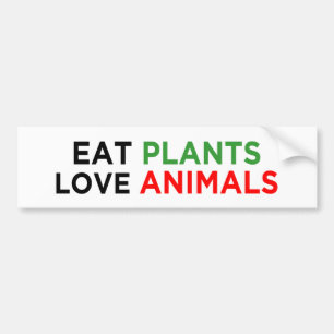 植物は食べ動物を愛するビーガン バンパーステッカー