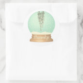 植物ぶら下がった雪の地球のステッカー緑の白 ラウンドシール (バッグ)