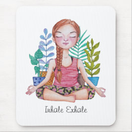 植物めい想の娘 マウスパッド