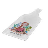 植物めい想を持つ女の子 カッティングボード (角)