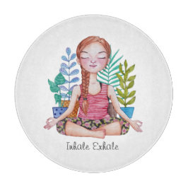 植物めい想を持つ女の子 カッティングボード