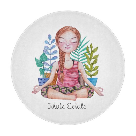 植物めい想を持つ女の子 カッティングボード (正面)