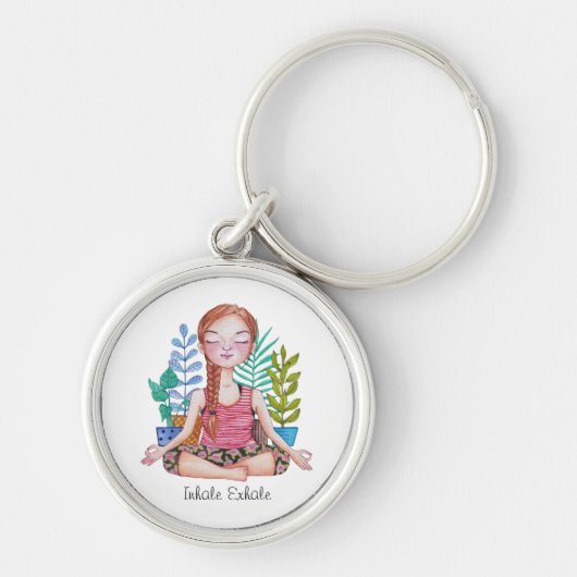 植物めい想を持つ女の子 キーホルダー (正面)