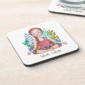 植物めい想を持つ女の子 コースター (左側)