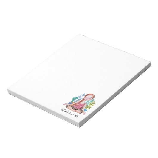 植物めい想を持つ女の子 ノートパッド (回転)