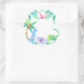 植物や木を持つ恐竜 ラウンドシール (バッグ)