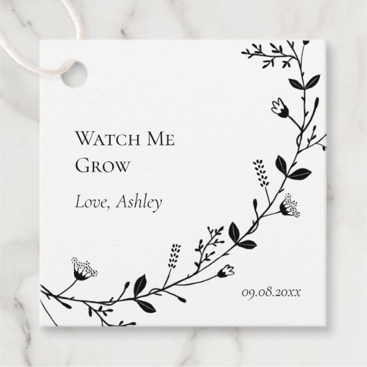 植物や花を育てるベビーシャワーを見る フェイバータグ (正面)