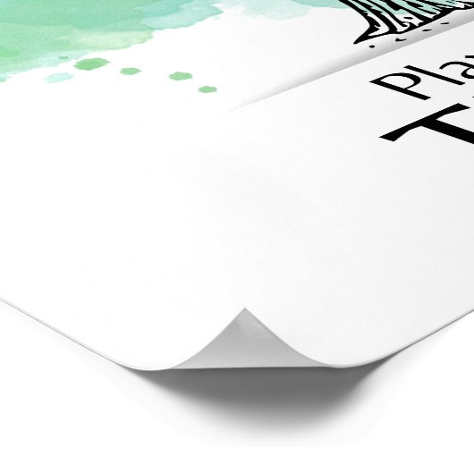 植物より多くの木 – 水色の木の緑 ポスター (角)