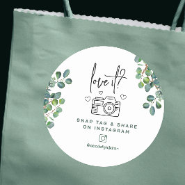 植物をモチーフにしたビジネス Love, snap and share ラウンドシール