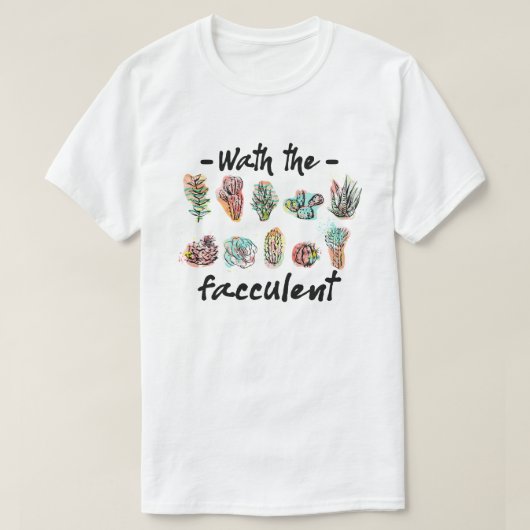 植物を吸い込むヒゲサギ Tシャツ (デザイン正面)