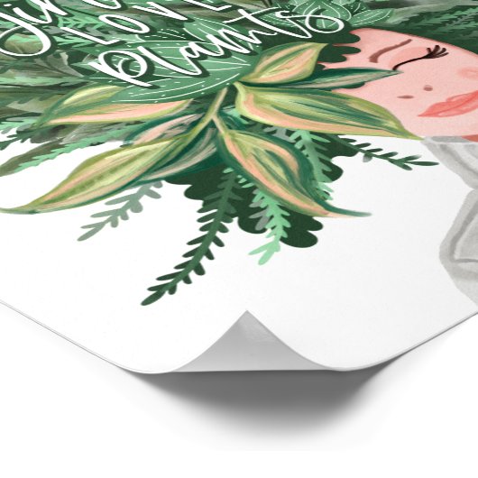 植物を愛するただの女の子 |植物熱狂するの女性 ポスター (角)