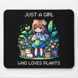 植物を愛するただの少女 マウスパッド