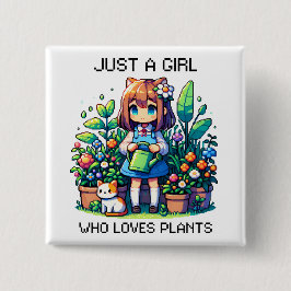 植物を愛するただの少女 缶バッジ