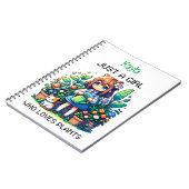 植物を愛する少女パーソナライズされた ノートブック (左側)