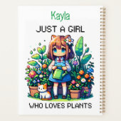 植物を愛する少女パーソナライズされた プランナー手帳