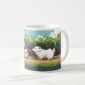 植物を播種するピクセルアート農家 コーヒーマグカップ (正面右)