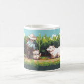 植物を播種するピクセルアート農家 コーヒーマグカップ (中央)