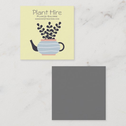 植物を雇うモダンパステル スクエア名刺 (正面/裏面)