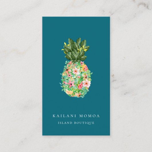 植物アイランドパイナップルブルー 名刺 (正面)