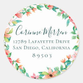植物アイランド フローラル 返送先ラベルシール ラウンドシール
