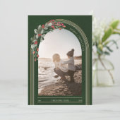 植物アーチのモダンな写真クリスマスカード シーズンカード (スタンド正面)