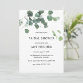 植物イラストのユーカリグリーンウェディングシャワー招待状 招待状 (スタンド正面)