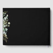 植物イラストのユーカリ ゴールドリーフ モダンデザイン ゲストブック (裏面)