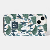植物イラスト 植物ママ モノグラム iPhoneケース (裏面横)
