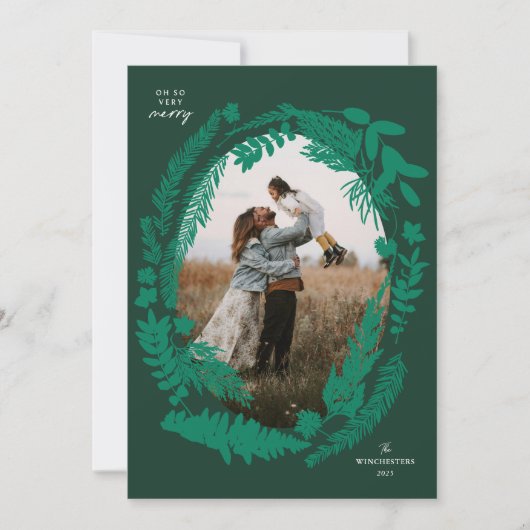 植物インプレッション枠クリスマス シーズンカード (正面)