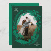 植物インプレッション枠クリスマス シーズンカード (正面/裏面)