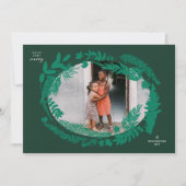 植物インプレッション水平フレームクリスマス シーズンカード (正面)