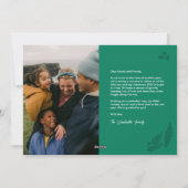 植物インプレッション水平フレームクリスマス シーズンカード (裏面)