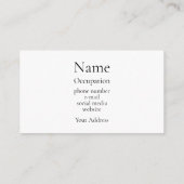 植物エレガントの緑 名刺 (裏面)