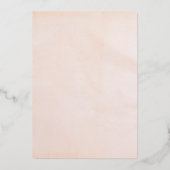 植物エレガントバラ金ゴールドホイル結婚ズ 箔招待状 (裏面)