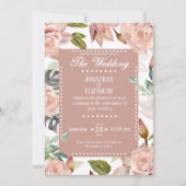植物エレガントフローラ結婚式招待状バラ 招待状 (正面)