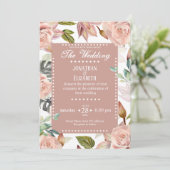 植物エレガントフローラ結婚式招待状バラ 招待状 (スタンド正面)