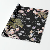 植物エレガント日本の刺激を受けたアートワーク| ラッピングペーパー (アンロールド)