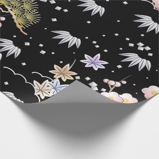 植物エレガント日本の刺激を受けたアートワーク| ラッピングペーパー (角)