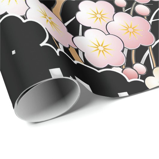 植物エレガント日本の刺激を受けたアートワーク| ラッピングペーパー (ロールコーナー)