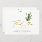 植物オリーブエレガントの書結婚道 サンキューカード (正面/裏面)
