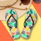 植物カラフルとドットのビーチサンダル ビーチサンダル