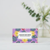 植物カラフルと花のパターン 名刺 (スタンド正面)