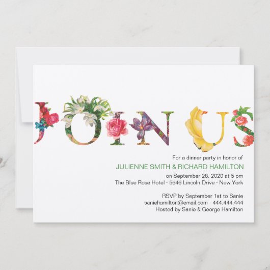 植物カラフルフローラが米国に加わる 招待状 (正面)