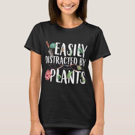 植物ガーデナー土壌の微生物に容易に気を取られる Tシャツ (正面)