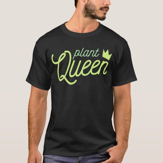 植物ガーデニングミームのPLANT QUEEN mama Tシャツ (正面)
