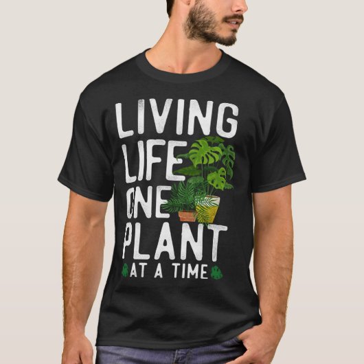 植物ガーデニングMonstera生活1つの植物 Tシャツ (正面)