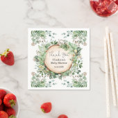 植物グリーンのウェディングシャワー ベビー 1歳の誕生日 スタンダードカクテルナプキン (インサイチュ)