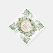 植物グリーンのウェディングシャワー ベビー 1歳の誕生日 スタンダードカクテルナプキン (角)